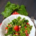Salade d'épinards et fraises à la semoule