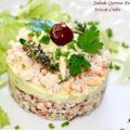 Salade de quinoa et boulgour, avocat et crabe,[...]