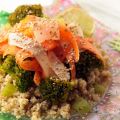 Salade de quinoa, boulgour et petits légumes