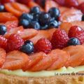 Une tarte aux fraises, framboises et myrtilles,[...]