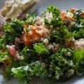 Salade de Kale, patate douce rotie et quinoa.