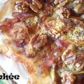 Pizza oignon rouge-fromage bleu-pomme verte