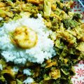 Curry de crevettes au chou vert