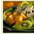 Salade de poulet aux kiwis et au melon