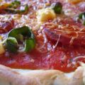 Pizza chorizo kiri aux herbes de provence,[...]