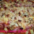 Pizza jambon, chorizo, oignons et champignons