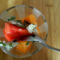 Salade de melon et pastèque au granité de menthe