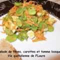 Salade de fèves, carottes et tomme basque
