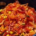Salade aux légumes et au chorizo, « vinaigrette[...]