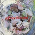 Salade de goberge, raisins rouges et concombre