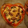 Pizza rouge cœur pour la Saint-Valentin