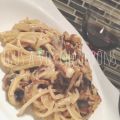 Spaghettini crémeux oignons et champignons