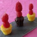 Chocolate fondant and raspberries skewers -[...]