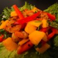 Salade exotique crevettes-mangue-coriandre