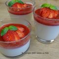 Panna Cotta vanille, coulis fraises basilic