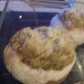 champignons farcis au jambon cru.