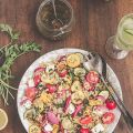 Salade d'orge perlé, légumes grillés et feta