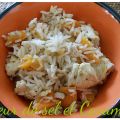 Salade de riz au poulet épicé et abricots secs