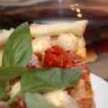 Pizza au bocconcini marinés, tomates et basilic