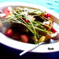Salade tiède de pommes de terre, asperges,[...]