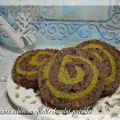 Biscuits sablés en spirales chocolat pistache