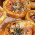Mini-pizzas jambon champignons et mozzarella,[...]