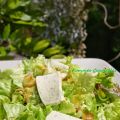 Salade verte au fromage végétal ail et persil