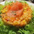 Salade d' Ebly aux saumons et légumes