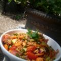 salade de riz aux légumes colorés