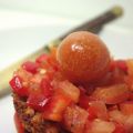 Tartare cru et cuit, saumon tomates et poivron,[...]