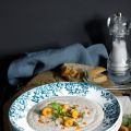 VELOUTE DE CHAMPIGNONS, FOIE DE LOTTE ET HUILE[...]