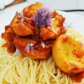 Spaghettis sauce tomate et artihauts