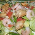 Salade de poulet mariné, pamplemousse rose,[...]
