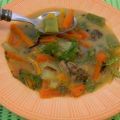 Soupe de carottes aux ris de veau