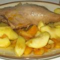 Cuisses de canard au cidre, pommes et abricots,[...]