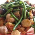 Navets et haricots verts au wok