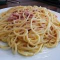 spaghettis a la carbonara  (la vrai recette )