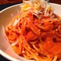 Spaghettis à la crème de tomate maison
