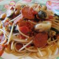 Spaghettis aux moules et au chorizo