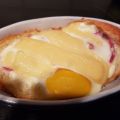 egg boats crème jambon mozzarella