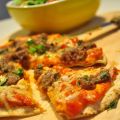 Pizza minute sur du Pain Libanais