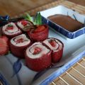 Sushis dessert à la fraise