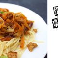 Spaghettis, tagliatelles de carottes & tempeh
