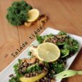 Salade tiède de lentilles et chou kale