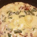 Omelette aux asperges, champignons et comté