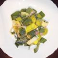 Salade de poireau cru et sauce à l'échalote
