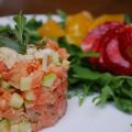 Tartare de duo de saumons à la pomme verte