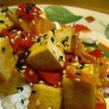 Tofu sauté aux carottes et au gingembre