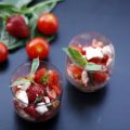Salade de fraises, tomates cerises et mozzarela