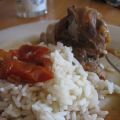 manchons de canard au miel, romarin et tomates